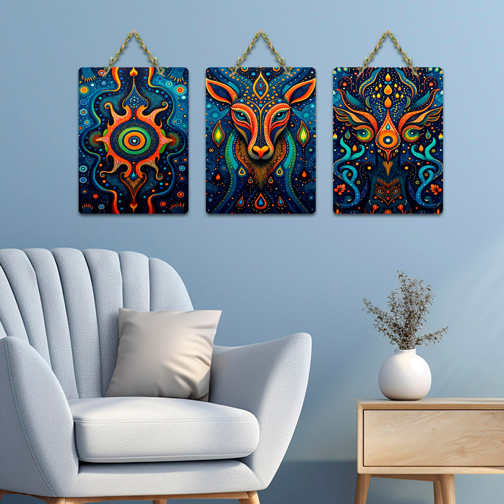 Artvibes Psychedelic Sacred Animal Cosmic Universe Art Wall Hanging For Home | Wall Art Living Room | Wall Decor Items | Bedroom | Ethnic Gifts | Door Decoration Items | Decor Artwork (WH_9677N)