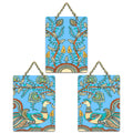 Artvibes Kalamkari Art Wooden Wall Hanger for Home Decor | Living Room | Wall Art Paintings | Wall Illustrations | Wall Accents | Door Hanging Art Items | Gift Items (WH_96160N), Set of 3