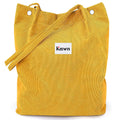 Kawn Women Corduroy Western Tote Bag Canvas Shoulder Purse Reusable Shopping Bag Grocery Bag Large Capacity Washable Handbag Girls Shoulder Bag With Inner Pocket For Daily Use Work Travel (Yellow)