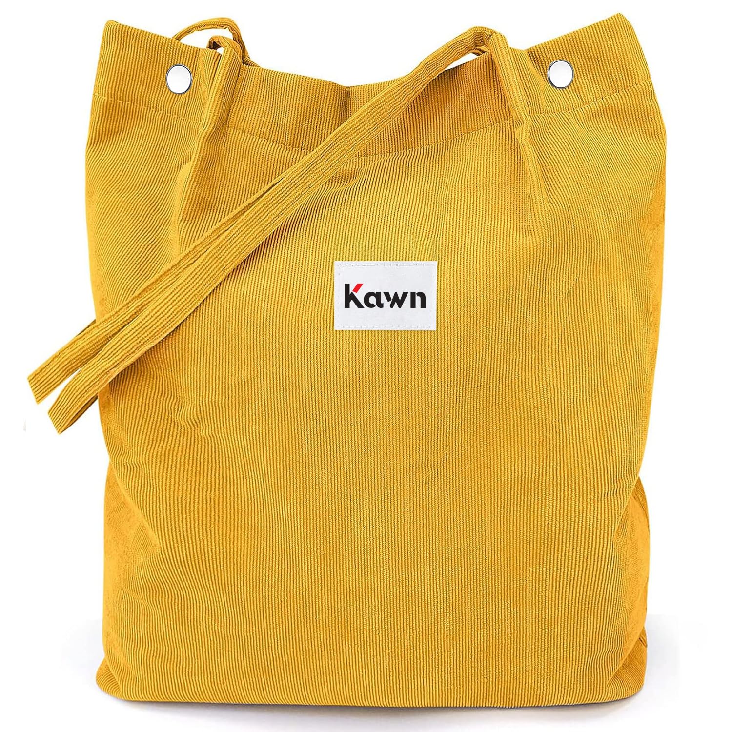 Kawn Women Corduroy Western Tote Bag Canvas Shoulder Purse Reusable Shopping Bag Grocery Bag Large Capacity Washable Handbag Girls Shoulder Bag With Inner Pocket For Daily Use Work Travel (Yellow)