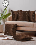 JDX Attractive Cushion Cover Set for Living Room and Sofa, 8047_Brown