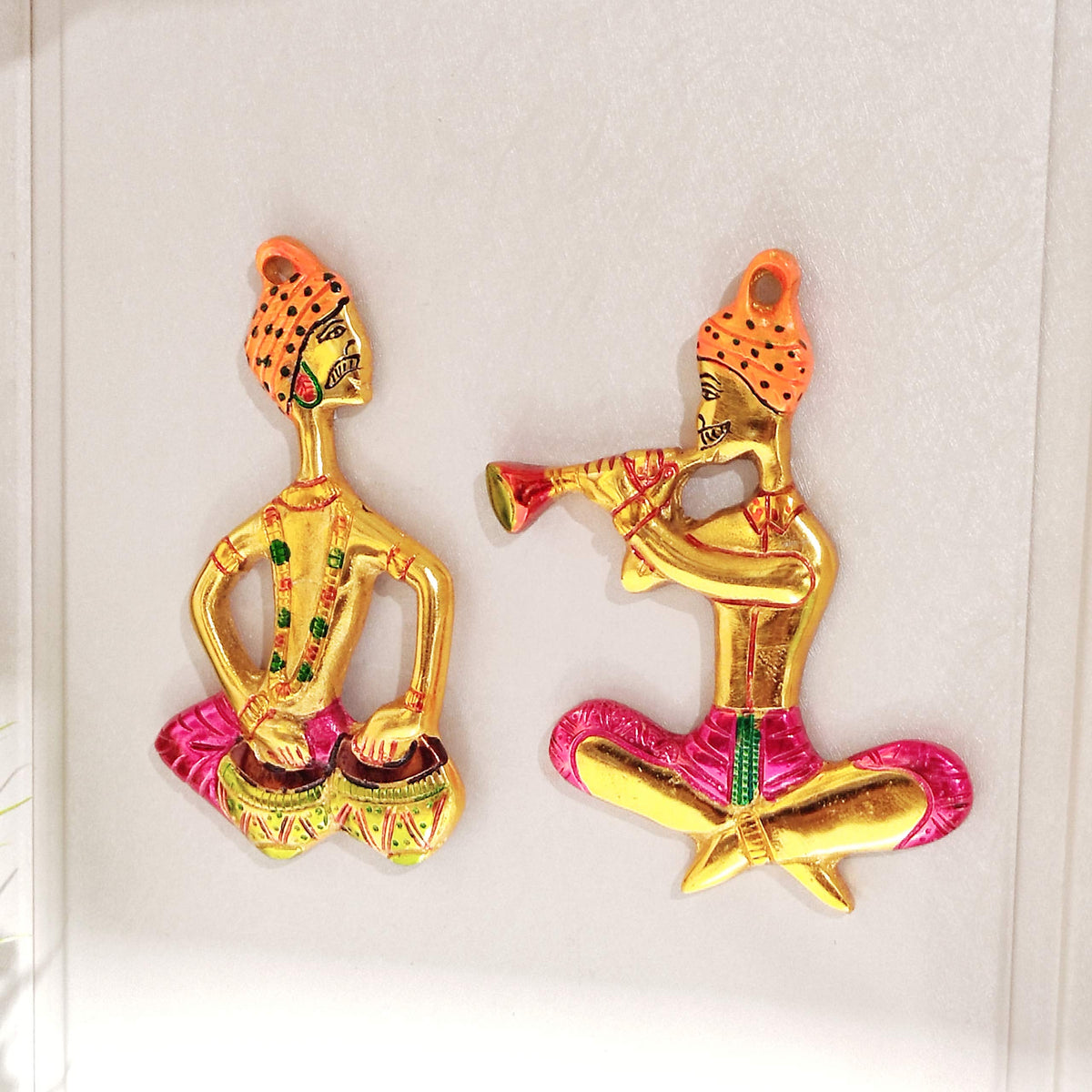 KridayKraft Metal Musical Man Set Multicolor Decor Your Home,Office Walls,Rajasthani Musicians showpiece Figurines, Gift Article...