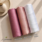 Leaf & FEATHER™ Muna Satin Hijab Scarf for Women | Pack of 3 Hijab Set | 200 x 70 cm | Silky Smooth & Lightweight | Premium Everyday Color Collection (5. Blush Pink - Rose Taupe - Ivory white)