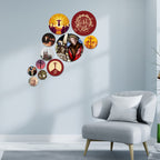 Artvibes Designer MDF Wooden Wall Hanging Decoration Item for Home | Office | Gift | Wall Decor Hanging Items | Wall Art | Living Room | Bedroom (WPS_108N), Pack of 11 Pieces