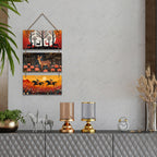 Artvibes Deer & Horses in Sunset Mystical Modern Art Decorative MDF Wooden Wall Art for Home | Art For Wall | Wall Sculpture | Signs & Plaques | Aesthetic Wooden Decor | Unique Gift Items (WH_9452N)