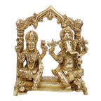 Artavrko Brass Laxmi Ganesh Idol Bhagwan Ganpati Murti Metal Statue Sitting Lakshmi Ganesha for Home Office Decor Pooja Good Luck Gift Height 9 Inch