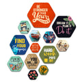 Artvibes Find Your Purpose Hexagon Shape MDF Wooden Wall Decor Items | Quotes Decor Item | Motivational Wall Decor | Wall Accent | Gift Items | Office Wall Decoration Items (WPS_227N), Set of 13