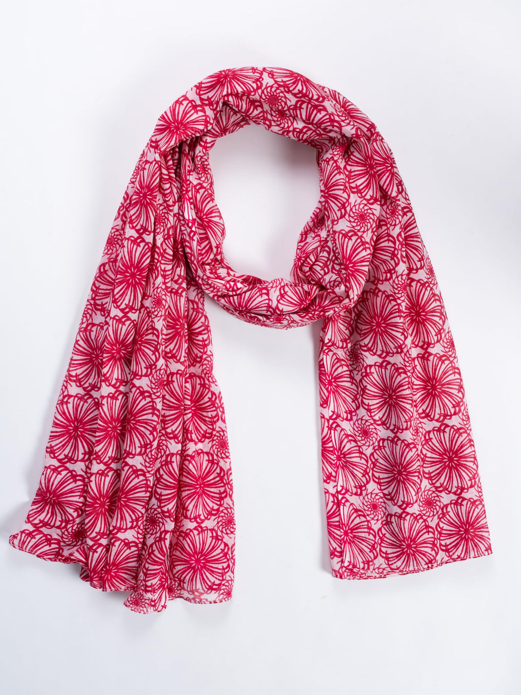 AQVA Bhonia Printed Cotton Scarf for Women Stylish (Hot Pink) | Head and Face Cover Scarf for Girls with 100% Cotton | Soft & Lightweight Scarves/Stoles for all Weather (72 x 43 in)