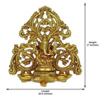 Artvarko Brass Ganesh Diya with 6 Wick Slot for Puja Room Fine Ganesha Wall Hanging Murti Gift Home Decor Deepak Oil Lamp Showpiece Feng Shui Diwali