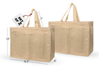 Green Practices Vegetable Compartment Bag with 6 pockets for Shopping (Set of 2); Eco-Friendly, Reusable, Multi-Purpose Washable Cotton Canvas Bags