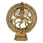 ARTVARKO Brass Natraja Big Statue Idol of Lord Shiva Ji Dancing Om Natraj Murti for Temple Mandir Home Décor 20 Inches