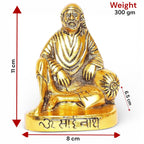 KridayKraft Shirdi Sai Baba Metal Statue,Sai Nath Idol,Sai Baba Murti Idol for Car Dashboard & Home,Office Decor,Showpiece Figurines,Religious Gift Article,Corporate Gift...