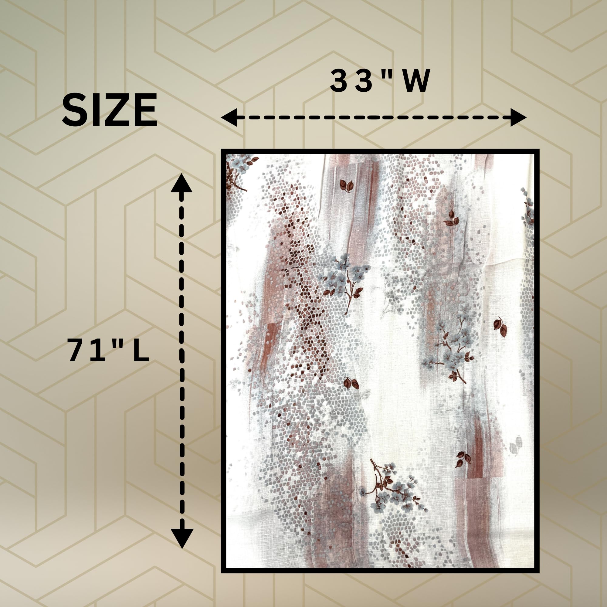 FAHABO Scarf Woman Floral Print Premium Mal Mal Textured Cotton Scarves with Tassels | Hijab Scarf | Headscarf | Neck Scarf | Stoles | Wraps | Size 71 L x 33 W (Elegance Grey, Dark Brown)