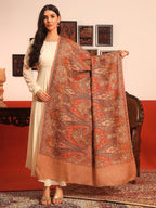 Pashmoda Women Mahnoor 100% Pure Wool Sozni Hand Embroidered Shawl (Size: 40x80in, 101x203cm) LIS40