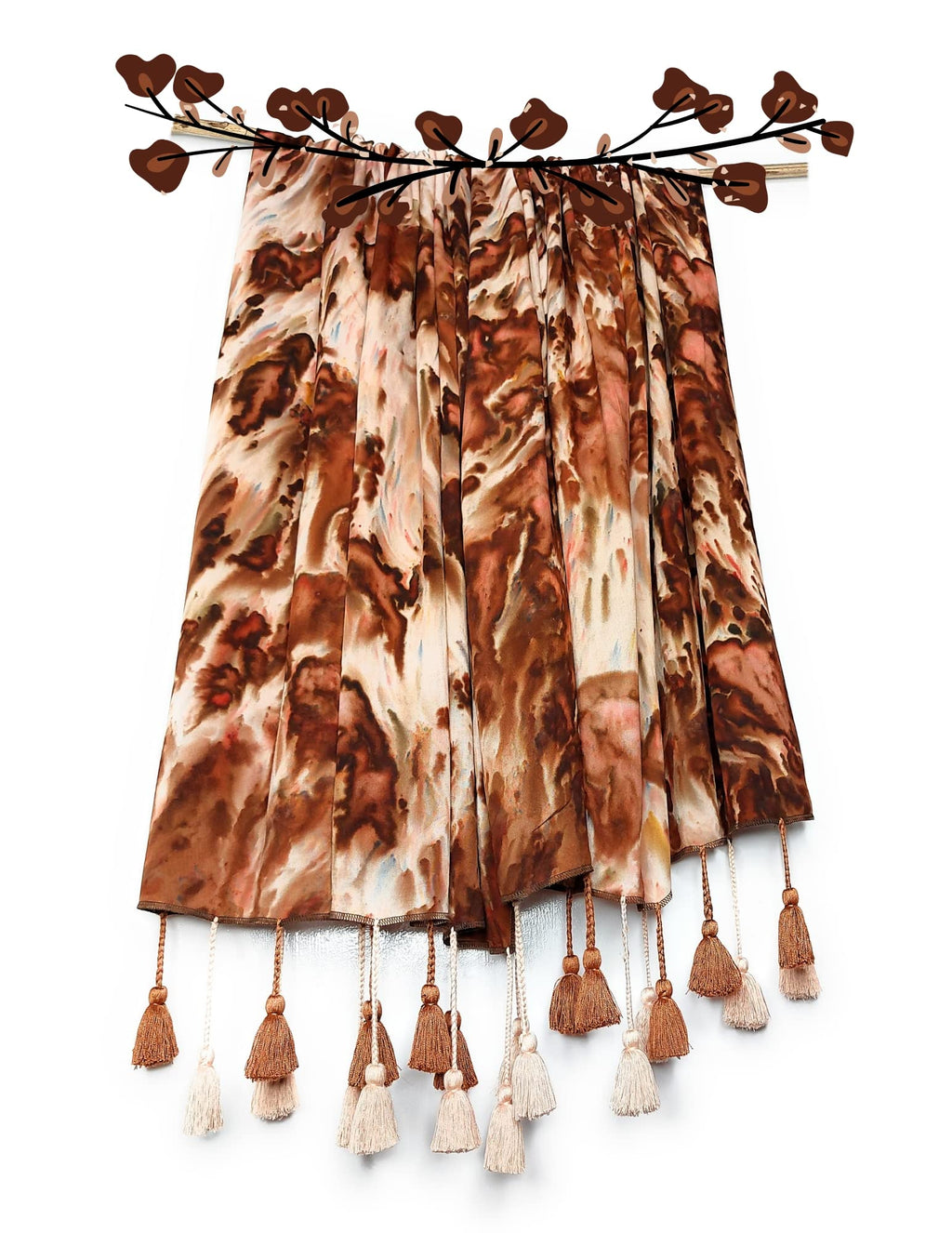 Chandwasia Viscose Tie-Dye Neck Scarf for Men & Women | Lightweight All-Season Stole & Shawl | Soft, Breathable Hair, Head & Neck Scarf for Women & Girls - Light Brown, Free Size