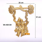 Prince Home Decor & Gifts Ethnic Aluminum Decorative Wall Hanging (Gold, 26 x 32 x 7 cm)