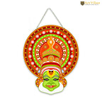 Artvibes Kathakali Cultural Dance Wooden Wall Hanging Art Item For Living Room | Traditional Artwork | Wall Art For Hall | Wall Poster | Graphic Art | Ethnic Wall Decor | Gift Items (WH_8607N)