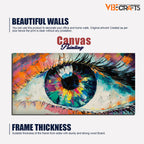 VIBECRAFTS Canvas Paintings for Living Room Drawing Room Canvas Wall Painting of Human Eye for Home|Office|Gift(PTVCH_2393NV)(48 x 24 Inches)