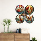Artvibes Nature Decorative Handcrafted Mdf Wooden Wall Hanging | Bedroom Wall Hanging | Living Room Home Decor Items | Gifts For Male Female (Wh_8460N) - Set Of 4