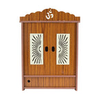 MIDU Pooja Mandir for Home Wall Hanging MDF Wooden Temple with Door Brand (Wooden 1)