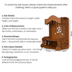 HOMEWEY DECOR Wooden Home Temple Handcrafted Support Heavy Idols Luxurious Finish Pooja Mandir for Home and Office Wall Mount for Room (Design8)
