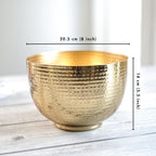 BEHOMA Metal Hammered Golden Bowl Planter