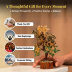 Money Magnet Crystal Tree with Pyrite, Tiger Eye, Citrine & Green Aventurine for Wealth, Abundance, Financial Growth, Success & Positive Energy | Vastu Decor for Home & Office