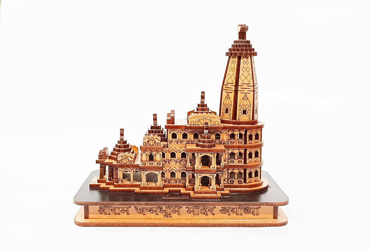 AAR Home Gallery Shri Ram Mandir Ayodhya Mandir for Home (Small) - Ideal for Home Decor and Pooja (5.5x3.5x6) inch
