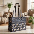 Stylique Large Canvas Jute Cotton Tote Handbag | Stylish Women Shoulder Bag | Premium Office Laptop Shopper with Zipper | Reusable College Travel Casual Work Purse (Blue)