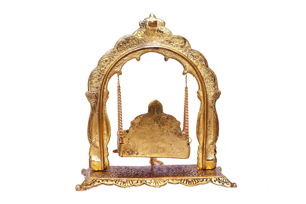 KridayKraft Metal Laddu Gopal Palna,Krishna Jhula Metal Statue for Temple Pooja,Laddu Gopal Jhula,Decor Your Home &Religious Idol Gift Article,Showpiece Figurines,God Idol...