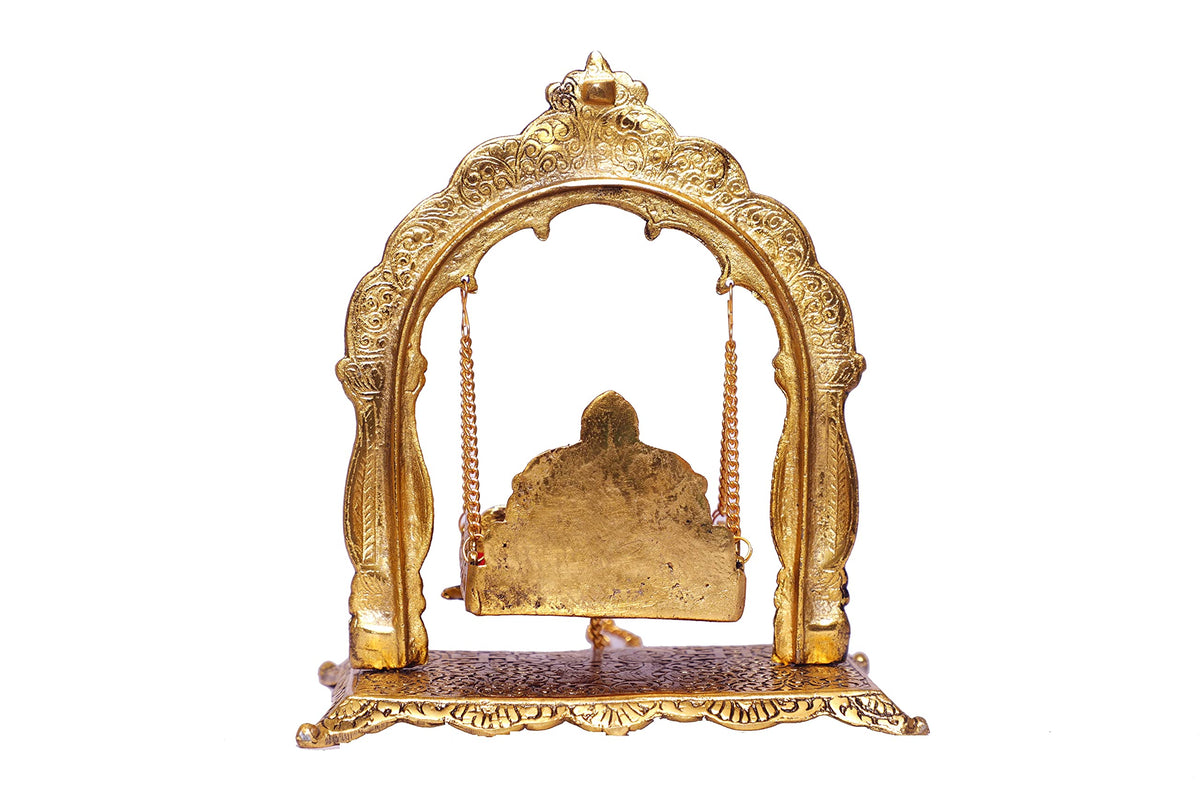 KridayKraft Metal Laddu Gopal Palna,Krishna Jhula Metal Statue for Temple Pooja,Laddu Gopal Jhula,Decor Your Home &Religious Idol Gift Article,Showpiece Figurines,God Idol...