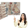 HOKIPO Cotton Jacquard Placemats Set of 6 (12x18 Inches) (IN-530-D3*6) Multicolor Tribal Women Kafalo