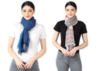 Flyer Women's stole/scarf Colour- Sky Blue & Grey AND Pink & Grey soft viscose ethnic scarves pack of 2 ST-06-ST-13