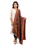 Naureen Women Ultra Soft Fine Wool Kani Shawl with Paisley Artwork, Warm and Soft, 40x80 inch