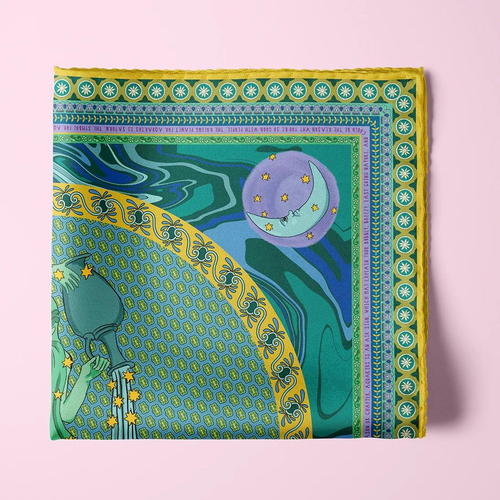 ULOS Women's Zodiac Signs Print Satin Scarf - Neck Scarf (Square) (22x22) (12 Designs)