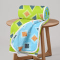 Divine Casa Reversible Single Bed Dohar | 120 GSM Microfiber Throw Blanket with Elegant Printed Design | Size 210 x 140 cm | Geometric | Sky Olive Kafalo