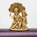 ARTVARKO Brass Vishnu Laxmi Sitting on Sheshnaag Murti Lord Bhagwan Vishnu Narayan Lakshmi Laxmi Statue for Home Decor Mandir Pooja Gift 6.5 Inch