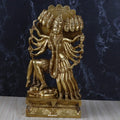 ARTVARKO Brass Kali Maa Murti | Maha Kali | Ten Faces Mahakali | Ten Legs Kalika Maa Brass Statue Sculpture Idol Murti Decor Height 13.5