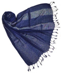 Saba Fashion Women Striped Scarf Shawl Dupatta Hijab Wrap Scarves Stoles (NAVY BLUE)