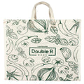 DOUBLE R BAGS Waterproof Cotton Canvas Shopping Bag | Large Reusable Grocery & Kitchen Essentials Tote with short Handles | Eco-Friendly Cloth Carry Bag (45x35x27.7 cm, 1 Compartment, Green) Pack of 1