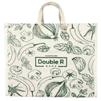 DOUBLE R BAGS Waterproof Cotton Canvas Shopping Bag | Large Reusable Grocery & Kitchen Essentials Tote with short Handles | Eco-Friendly Cloth Carry Bag (45x35x27.7 cm, 1 Compartment, Green) Pack of 1