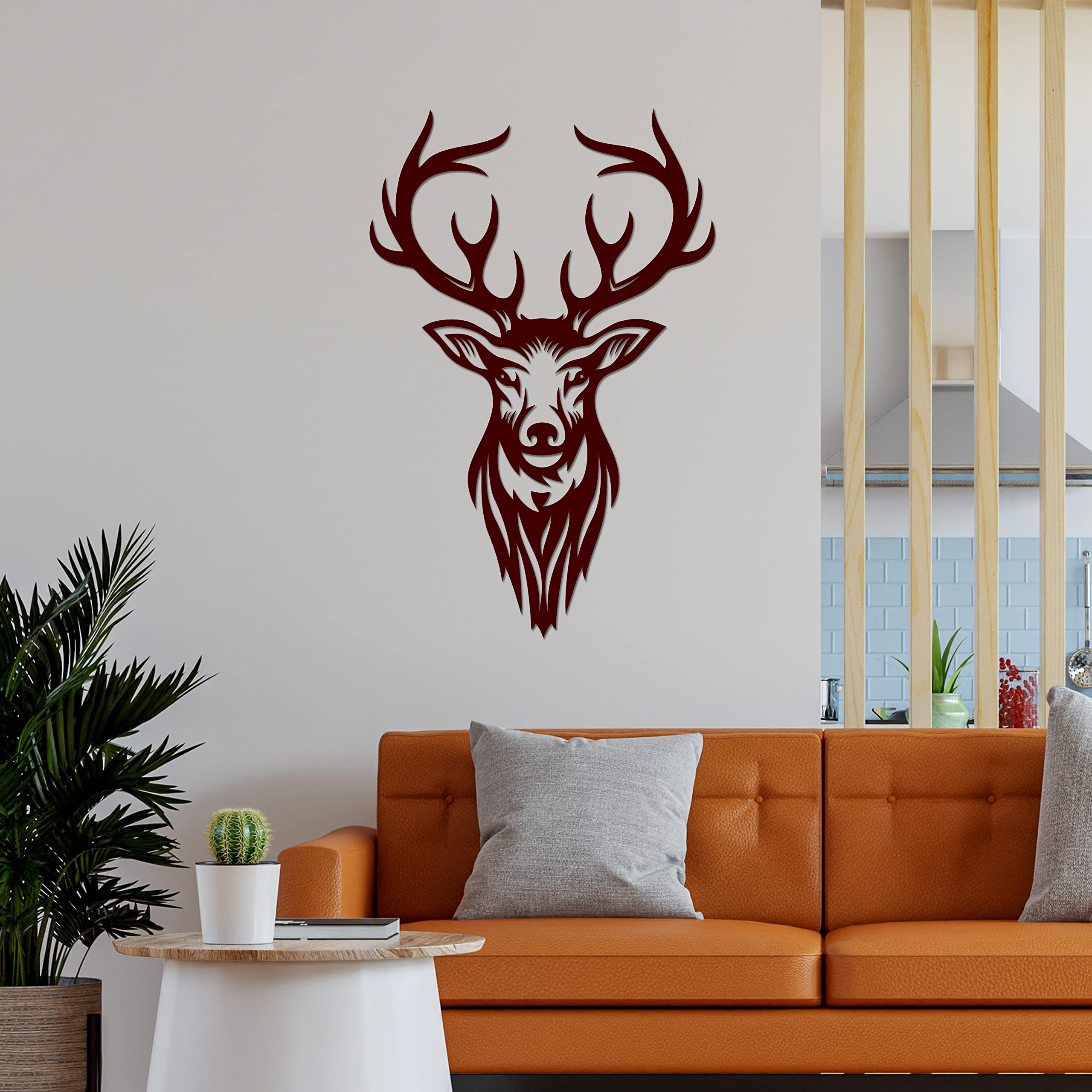VIBECRAFTS Deer Head MDF Wooden Wall Hanger for Home Decor|Office|Gift (WHVC1Pcs1_50003)