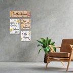 Artvibes In This Home Decorative Wall Art MDF Wooden Wall Hanger for Living Room | Quotes Decor Item | Home Quotes Wall Hanging | Modern Decor Items | Wall Poster | Unique Gift (WH_6508N)