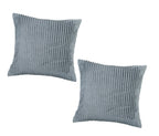 RD TREND® Cushion Cover Set of 2, Decorative Sofa Living Room Home Square Cushion Covers 18 Inch x 18 Inch, Aesthetic Corduroy Striped Double Sided (Grey)