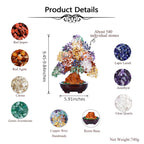Top Plaza 7 Chakra Healing Crystal Money Tree 10 Inch Stone Bonsai Tree Feng Shui Good Luck Wealth Tree Decor Business Gift for Office Home Living Room