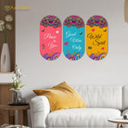 Artvibes Positive Quote Wooden Wall Hanging Decoration Items for Home | Gifts | Bedroom | Wooden Wall Hanger | Mdf Wall Decoration for Living Room | Artworks | Modern Decor Items (WH_9010N), Set of 3