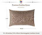 RD TREND® Velvet Cushion Covers Set of 2 | Throw Pillow Covers for Sofa, Bed & Living Room | Rectangular Cushion Cover 12x18 Inches | Perfect for Home Décor Brwon