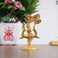 KridayKraft Metal Shivshakti Om Trishul Damru Rudaksha Mala Idol Symbol Statue. (Gold Finish)