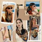 Chrbdonica 90x90cm Bandana For Women, Hair Scarf,Head Scarf For Women, Silk Scarf For Women, Satin Scarf, Bandana Scarf, Stylish Fashion Accessory for Office Wear, Travel Styling, Ethnic Occasions