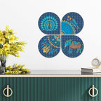Artvibes Animal with Mandala Pattern Wooden Art Decoration Item for Home | Wood Decorative Items | Modern Decoration | Artwork | Festive Decor | Wall Art Print | Unique Gift Items (WH_8433N), Set of 4